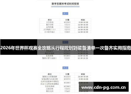 2026年世界杯观赛全攻略从行程规划到装备清单一次备齐实用指南